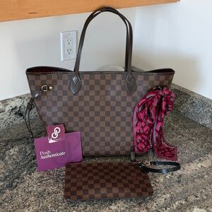 Louis Vuitton Damier Ebene Neverfull PM and Pouchette